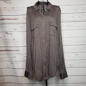 Eileen Fisher Silk Blend Button Down Shirt